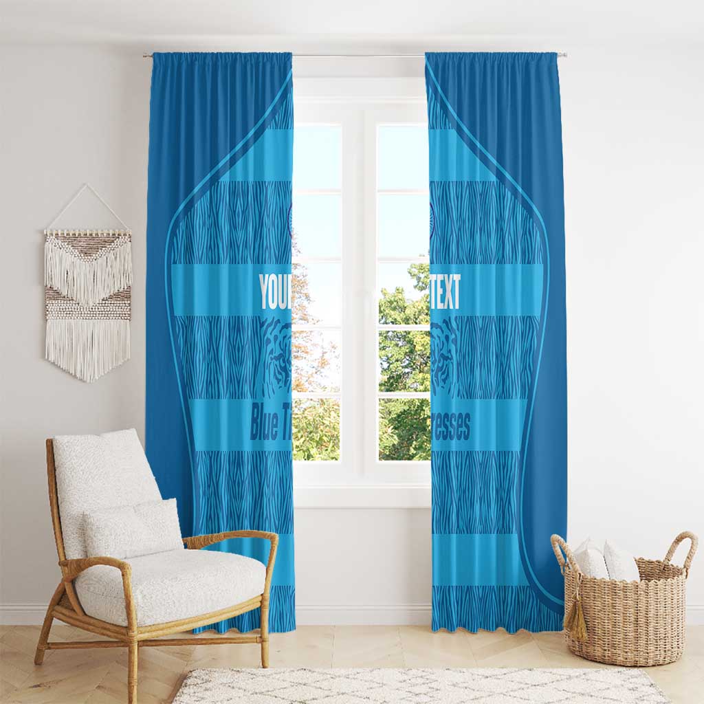 Custom India Football 2026 Window Curtain Come On Blue Tigresses - Blue Version
