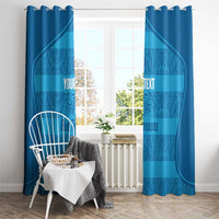 Custom India Football 2026 Window Curtain Come On Blue Tigresses - Blue Version