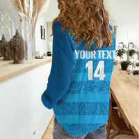 Custom India Football 2026 Women Casual Shirt Come On Blue Tigresses - Blue Version