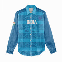 Custom India Football 2026 Women Casual Shirt Come On Blue Tigresses - Blue Version