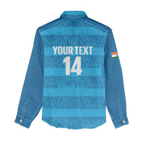 Custom India Football 2026 Women Casual Shirt Come On Blue Tigresses - Blue Version