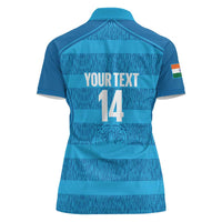 Custom India Football 2026 Women Polo Shirt Come On Blue Tigresses - Blue Version