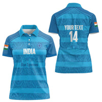 Custom India Football 2026 Women Polo Shirt Come On Blue Tigresses - Blue Version