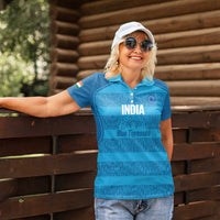 Custom India Football 2026 Women Polo Shirt Come On Blue Tigresses - Blue Version