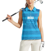 Custom India Football 2026 Women Sleeveless Polo Shirt Come On Blue Tigresses - Blue Version