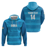 Custom India Football 2026 Zip Hoodie Come On Blue Tigresses - Blue Version
