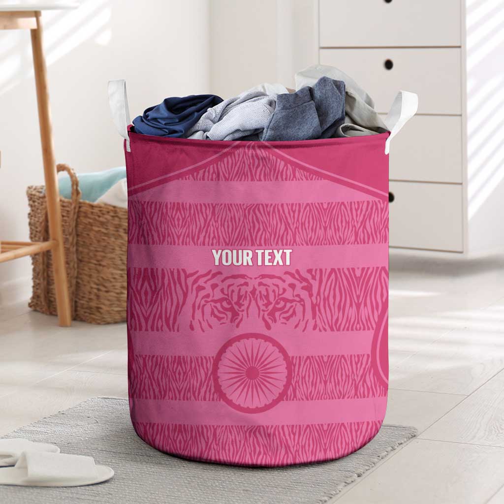 Custom India Football 2026 Laundry Basket Come On Blue Tigresses - Pink Version
