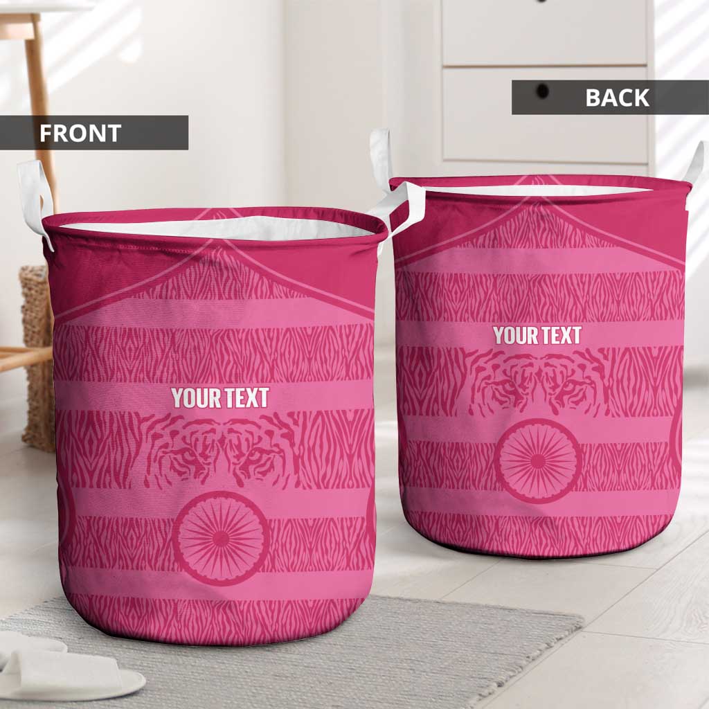 Custom India Football 2026 Laundry Basket Come On Blue Tigresses - Pink Version