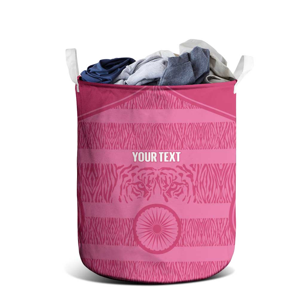 Custom India Football 2026 Laundry Basket Come On Blue Tigresses - Pink Version