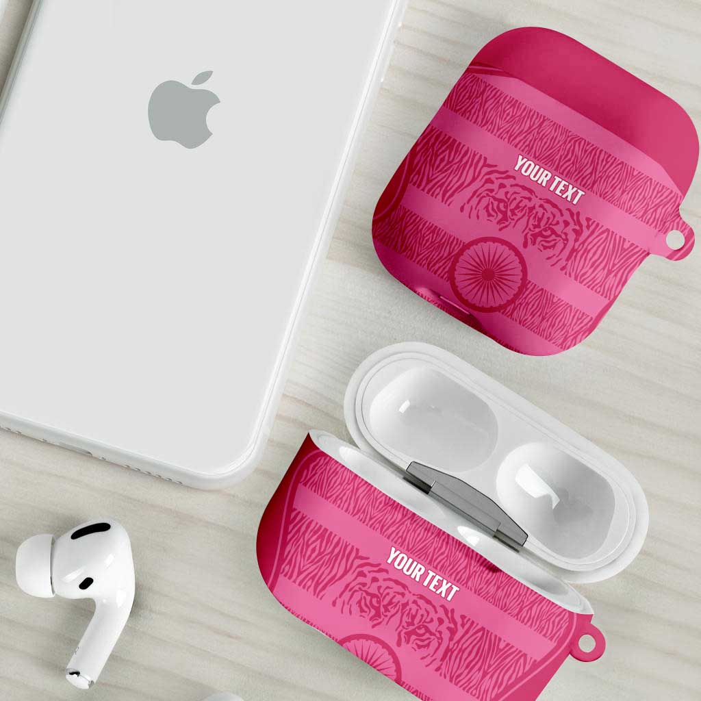 Custom India Football 2026 AirPods Case Come On Blue Tigresses - Pink Version