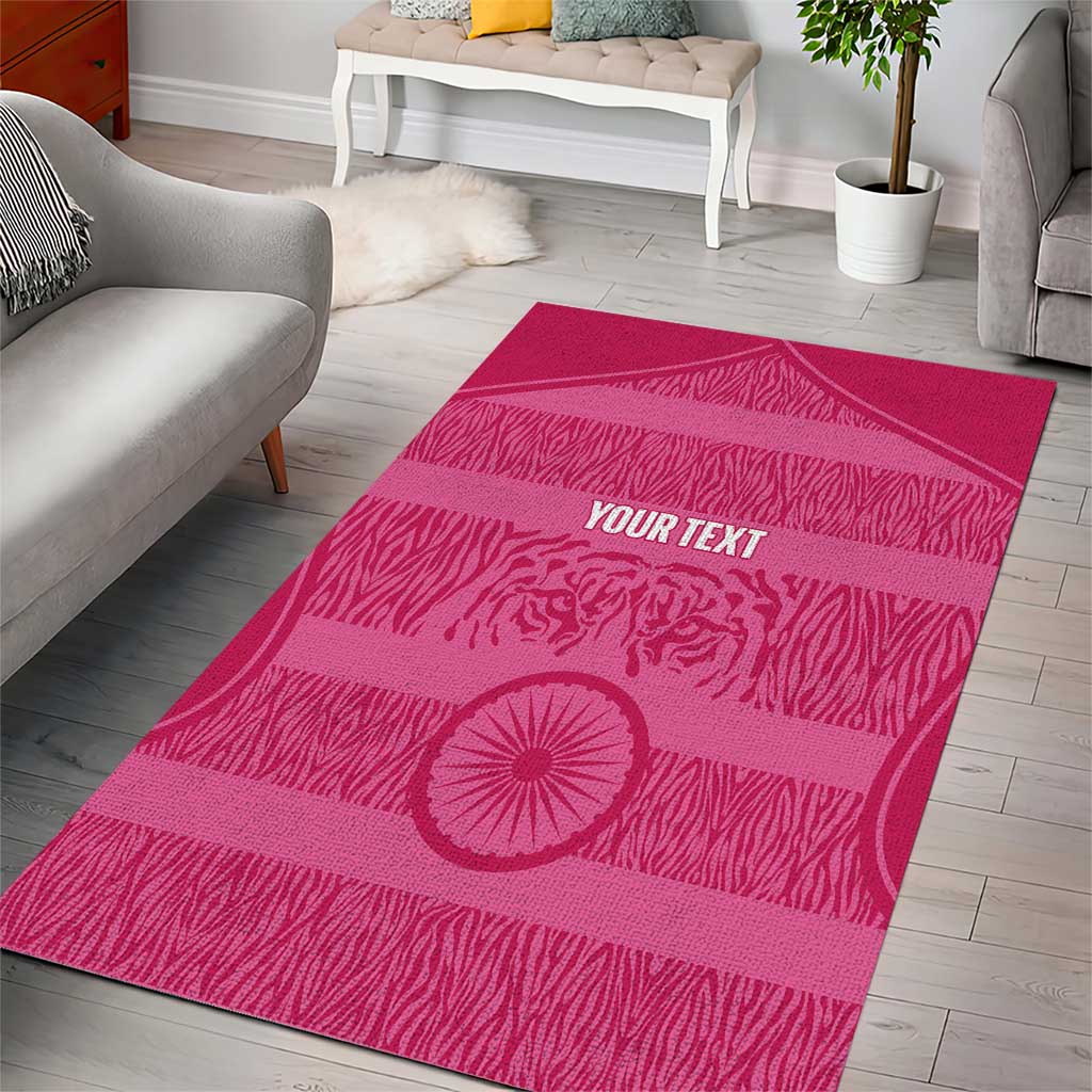 Custom India Football 2026 Area Rug Come On Blue Tigresses - Pink Version