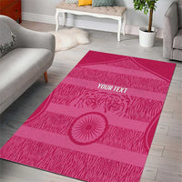 Custom India Football 2026 Area Rug Come On Blue Tigresses - Pink Version