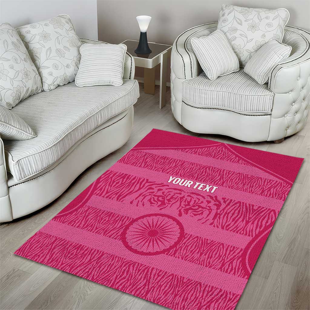 Custom India Football 2026 Area Rug Come On Blue Tigresses - Pink Version