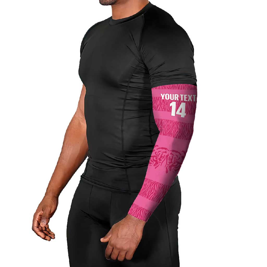 Custom India Football 2026 Arm Sleeves Come On Blue Tigresses - Pink Version
