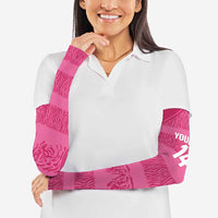 Custom India Football 2026 Arm Sleeves Come On Blue Tigresses - Pink Version