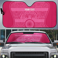 Custom India Football 2026 Auto Sun Shade Come On Blue Tigresses - Pink Version