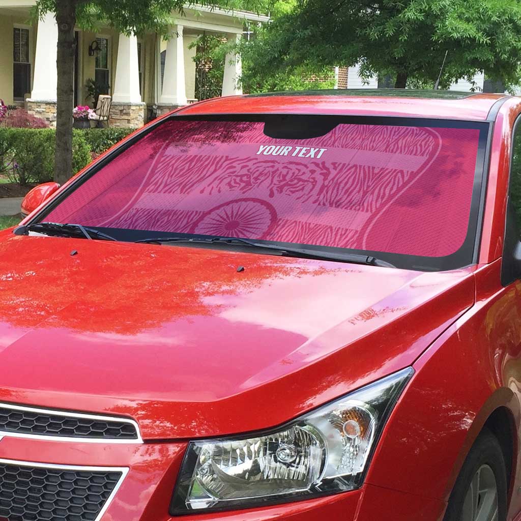 Custom India Football 2026 Auto Sun Shade Come On Blue Tigresses - Pink Version