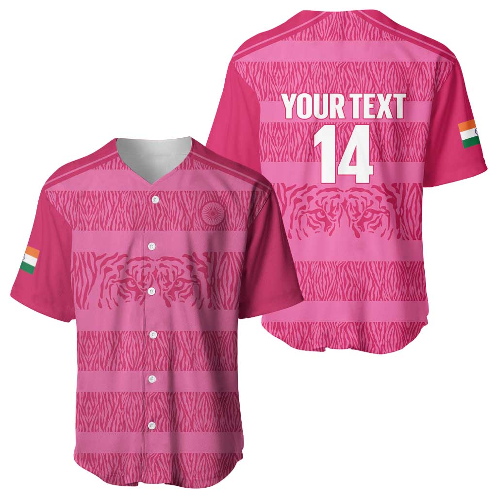 Custom India Football 2026 Baseball Jersey Come On Blue Tigresses - Pink Version