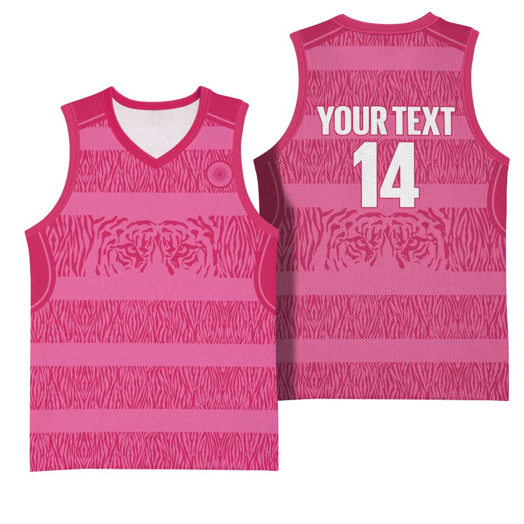 Custom India Football 2026 Basketball Jersey Come On Blue Tigresses - Pink Version