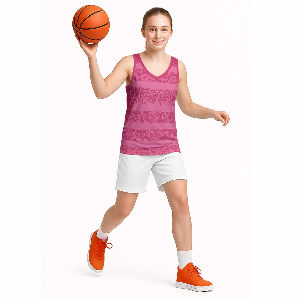 Custom India Football 2026 Basketball Jersey Come On Blue Tigresses - Pink Version