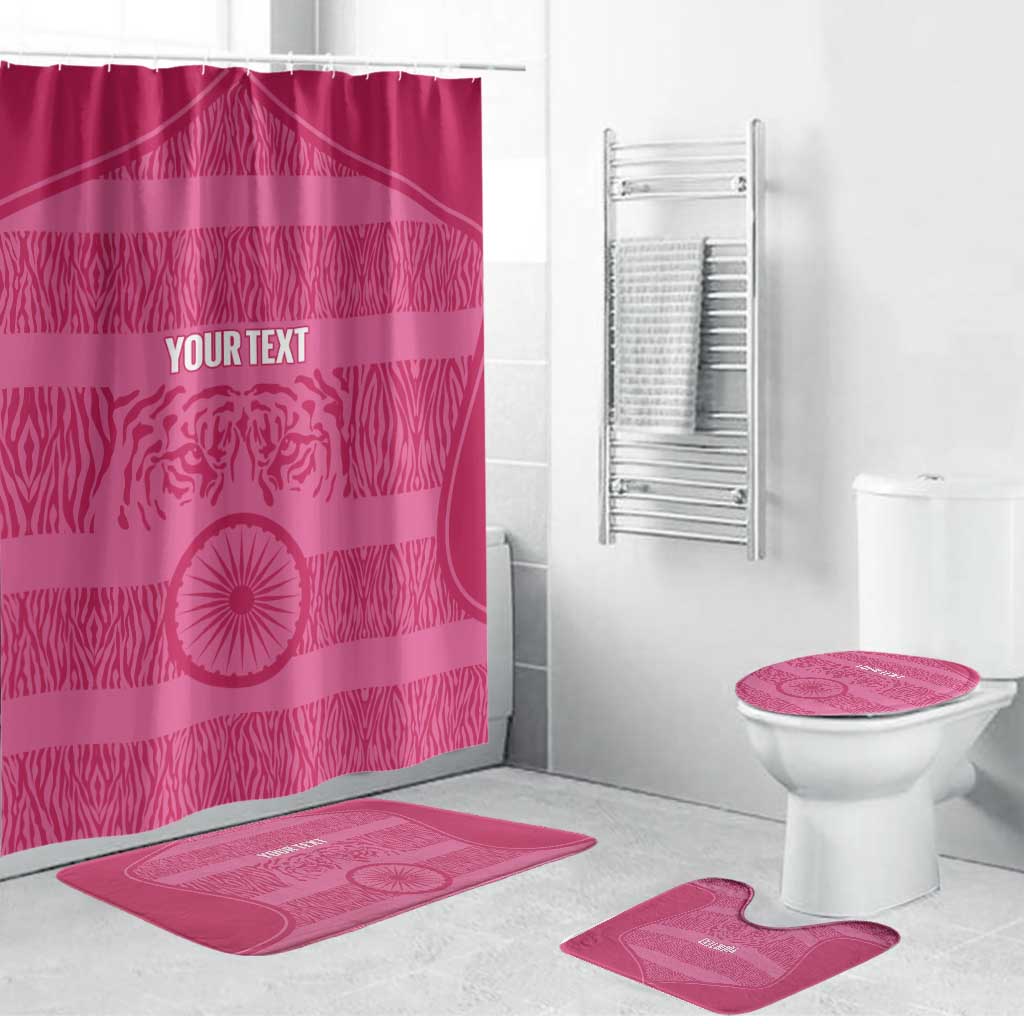 Custom India Football 2026 Bathroom Set Come On Blue Tigresses - Pink Version