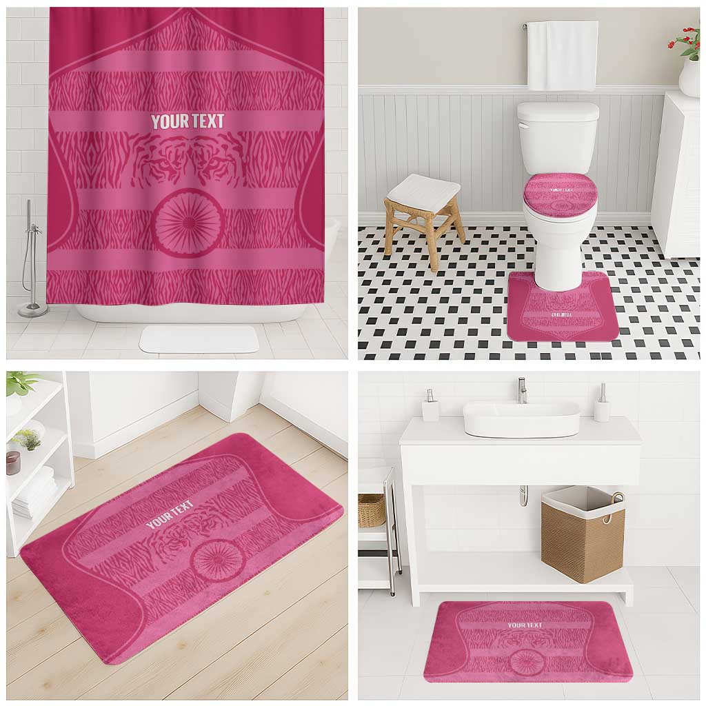 Custom India Football 2026 Bathroom Set Come On Blue Tigresses - Pink Version
