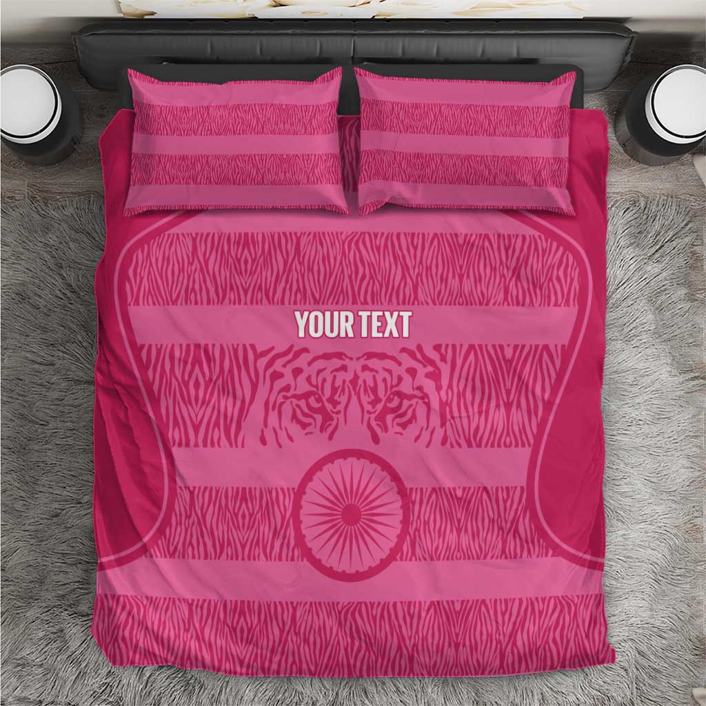 Custom India Football 2026 Bedding Set Come On Blue Tigresses - Pink Version