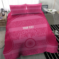 Custom India Football 2026 Bedding Set Come On Blue Tigresses - Pink Version