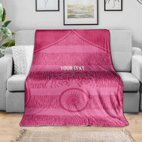 Custom India Football 2026 Blanket Come On Blue Tigresses - Pink Version