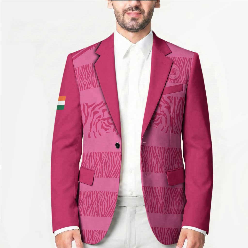Custom India Football 2026 Blazer Come On Blue Tigresses - Pink Version