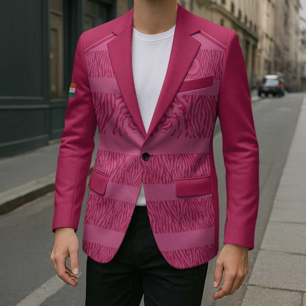 Custom India Football 2026 Blazer Come On Blue Tigresses - Pink Version