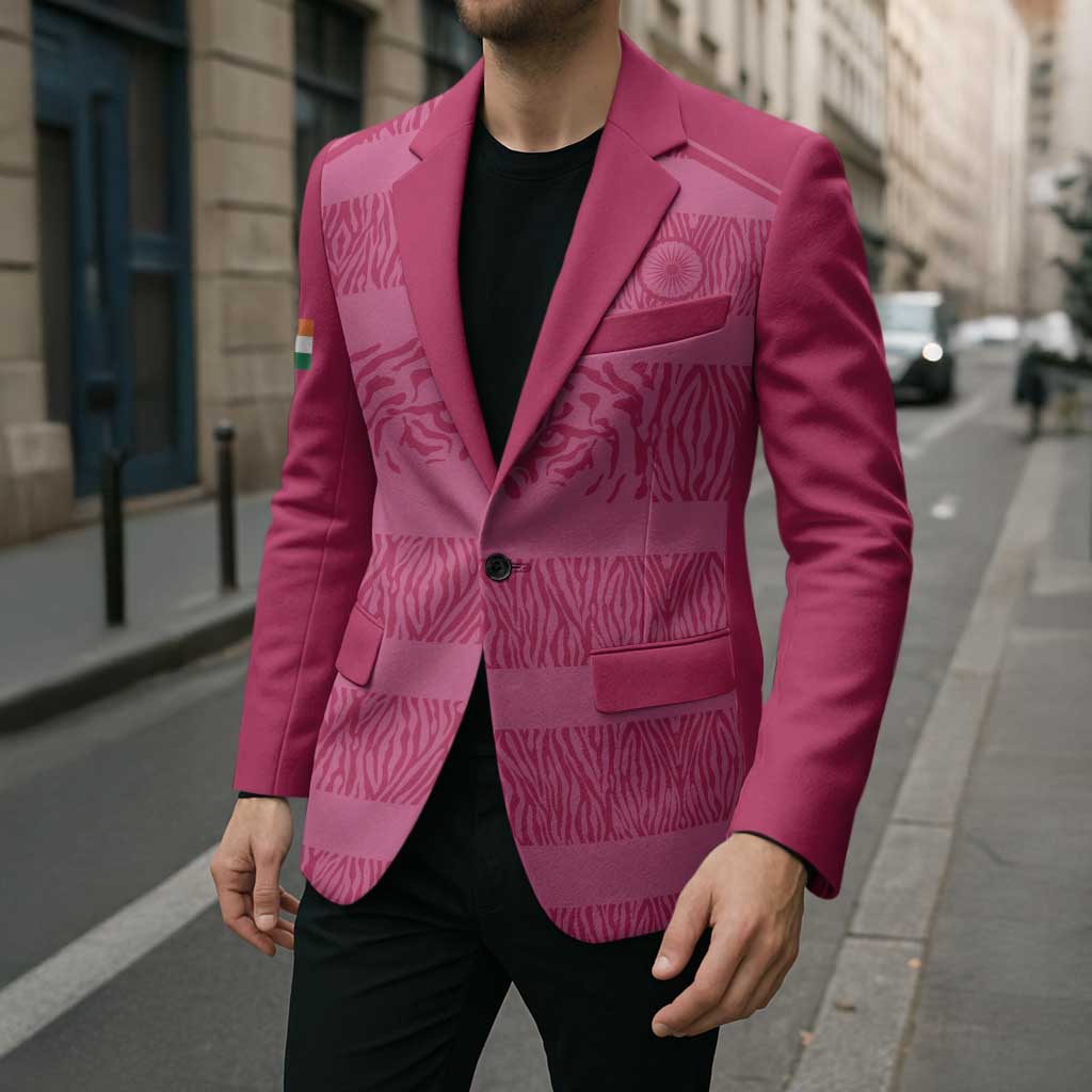 Custom India Football 2026 Blazer Come On Blue Tigresses - Pink Version