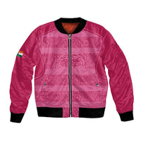Custom India Football 2026 Bomber Jacket Come On Blue Tigresses - Pink Version