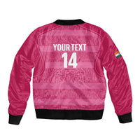 Custom India Football 2026 Bomber Jacket Come On Blue Tigresses - Pink Version