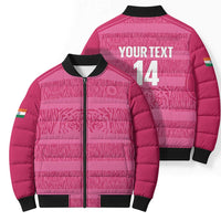 Custom India Football 2026 Bomber Puffer Jacket Come On Blue Tigresses - Pink Version