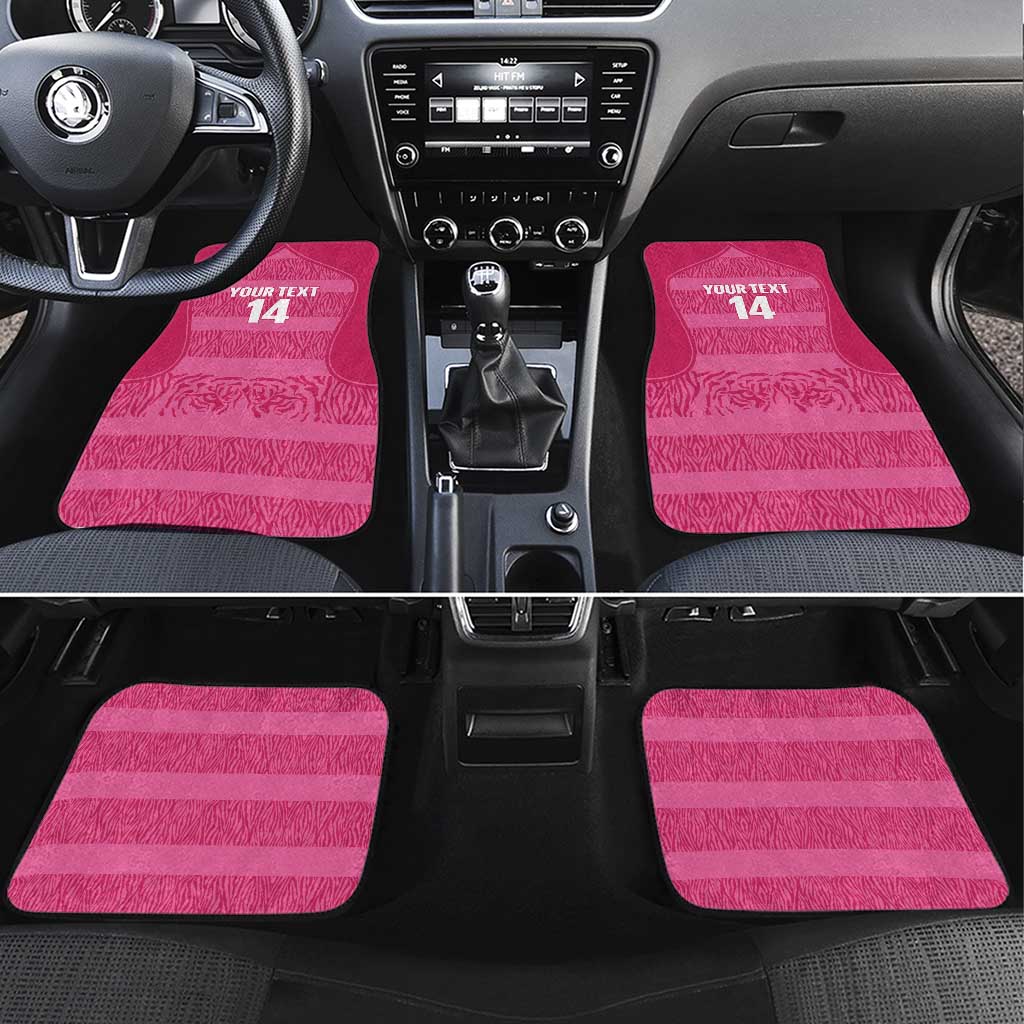 Custom India Football 2026 Car Mats Come On Blue Tigresses - Pink Version
