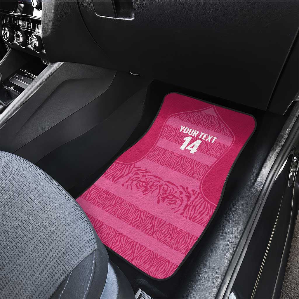 Custom India Football 2026 Car Mats Come On Blue Tigresses - Pink Version