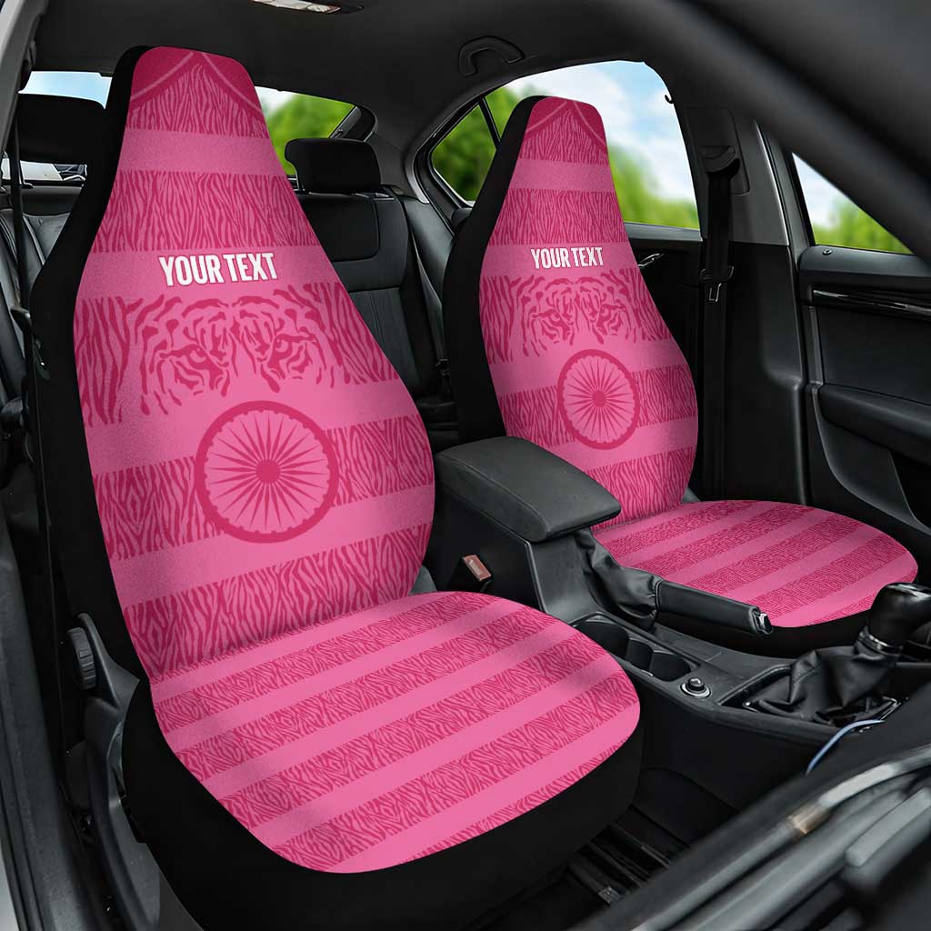 Custom India Football 2026 Car Seat Cover Come On Blue Tigresses - Pink Version
