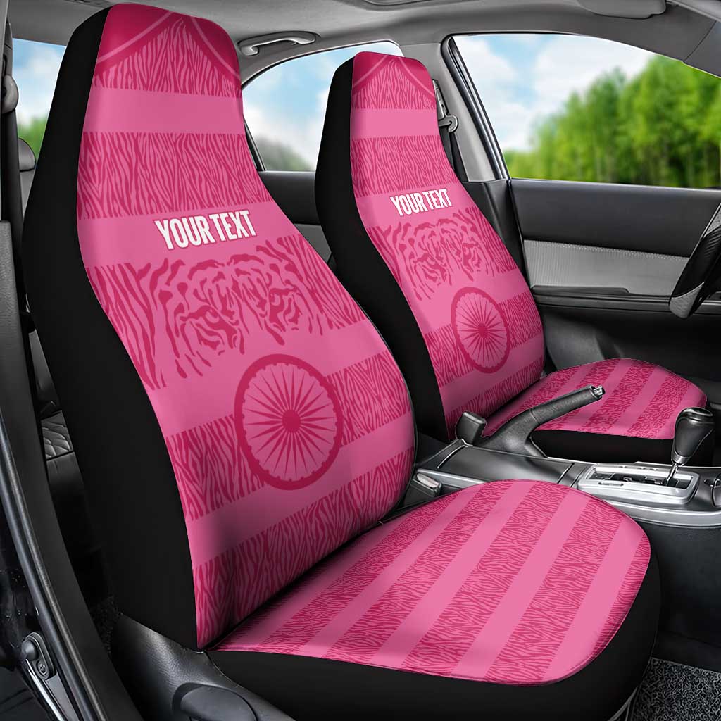 Custom India Football 2026 Car Seat Cover Come On Blue Tigresses - Pink Version
