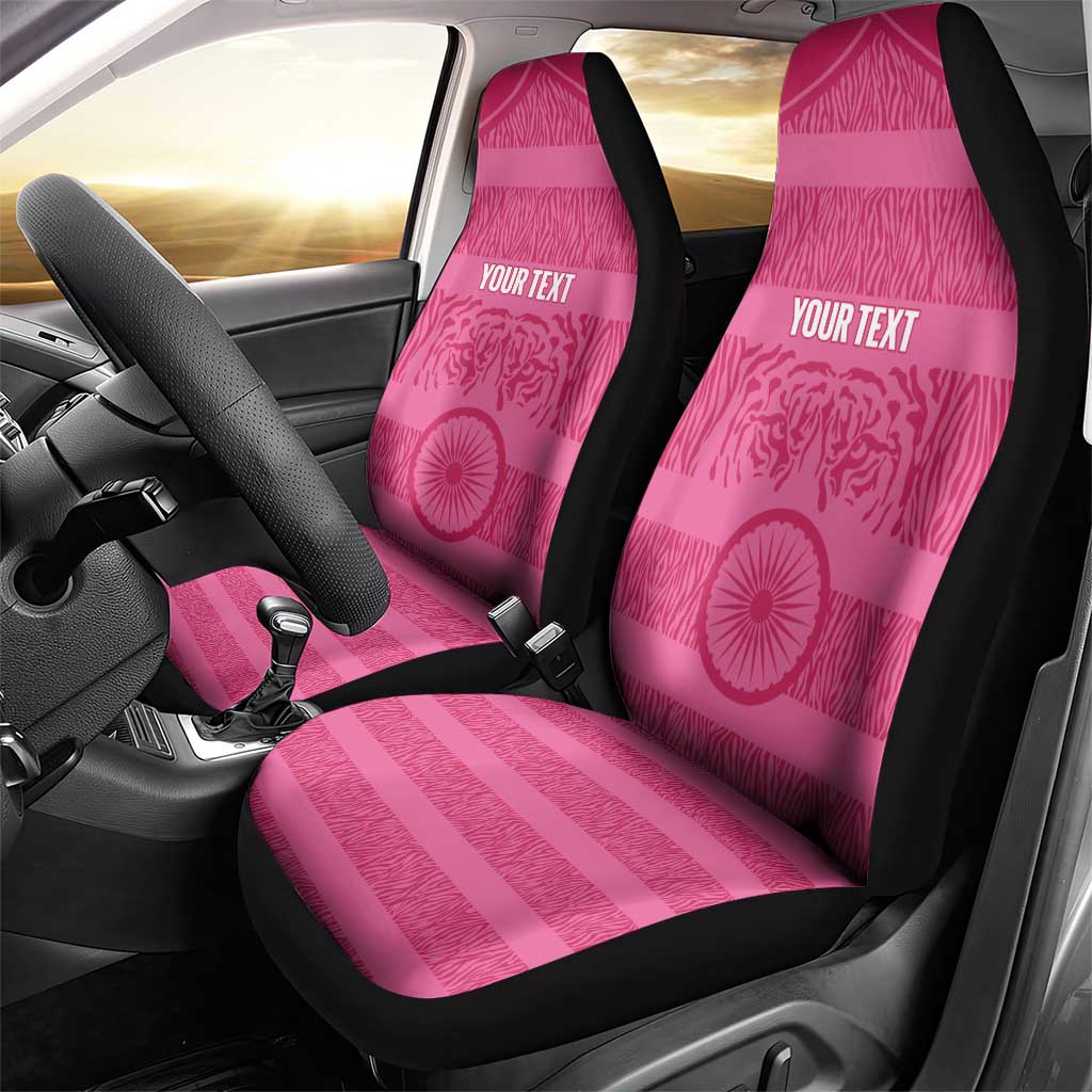 Custom India Football 2026 Car Seat Cover Come On Blue Tigresses - Pink Version