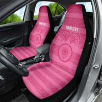 Custom India Football 2026 Car Seat Cover Come On Blue Tigresses - Pink Version