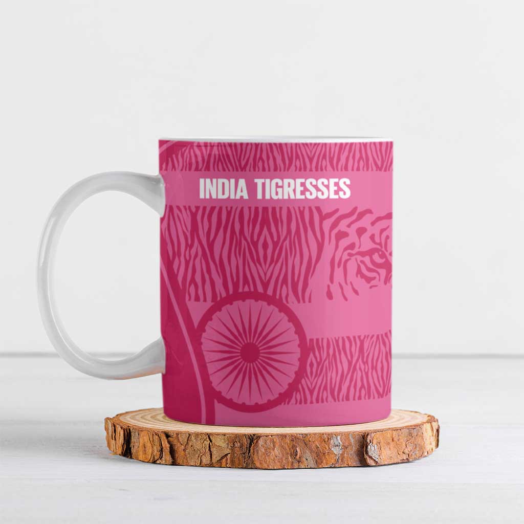 Custom India Football 2026 Ceramic Mug Come On Blue Tigresses - Pink Version