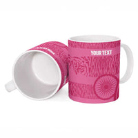 Custom India Football 2026 Ceramic Mug Come On Blue Tigresses - Pink Version