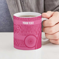 Custom India Football 2026 Ceramic Mug Come On Blue Tigresses - Pink Version