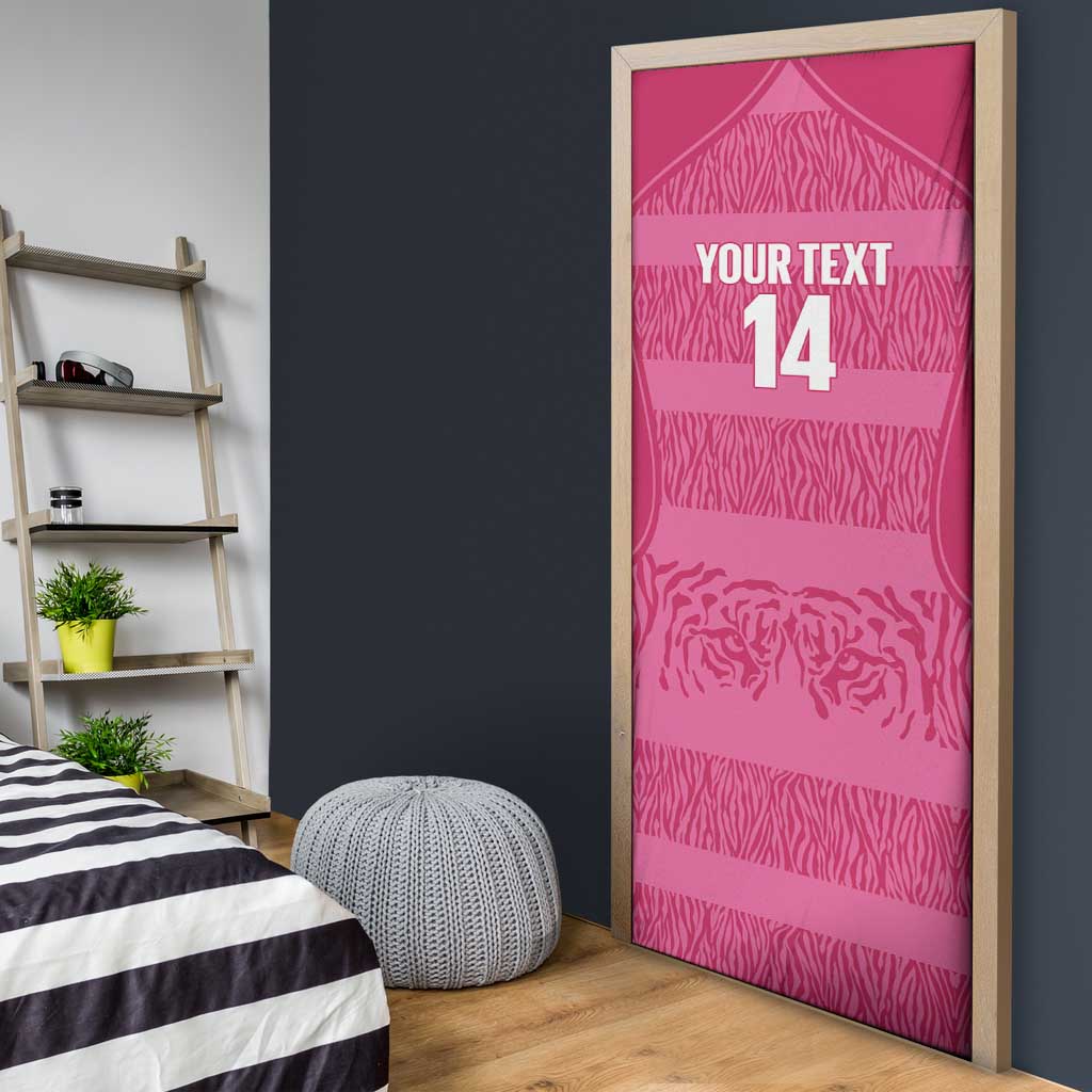 Custom India Football 2026 Door Cover Come On Blue Tigresses - Pink Version