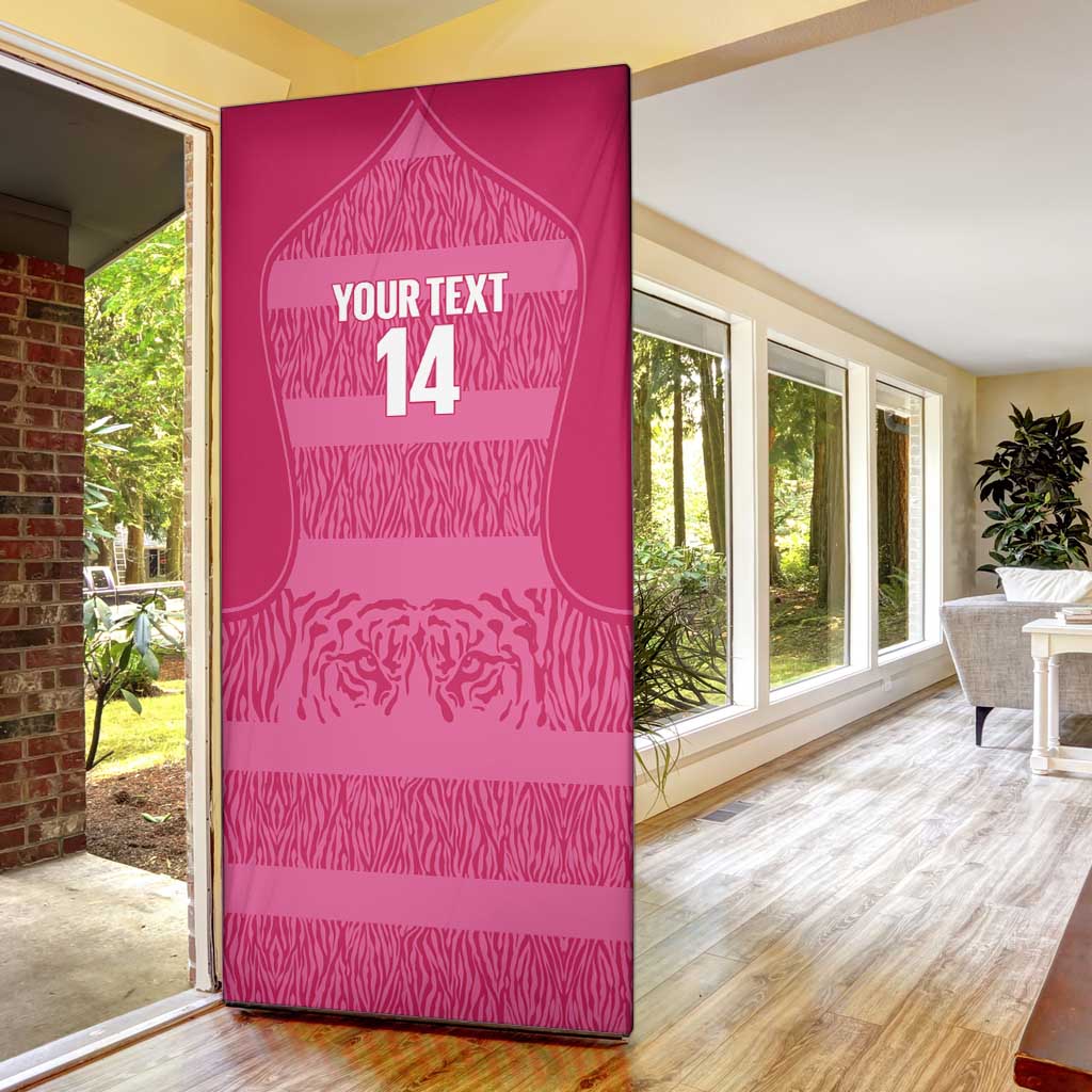 Custom India Football 2026 Door Cover Come On Blue Tigresses - Pink Version