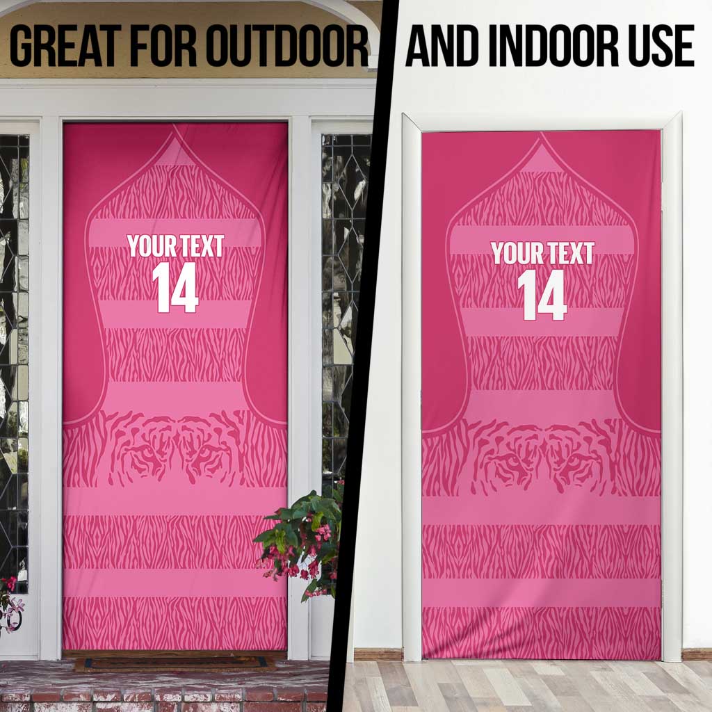 Custom India Football 2026 Door Cover Come On Blue Tigresses - Pink Version