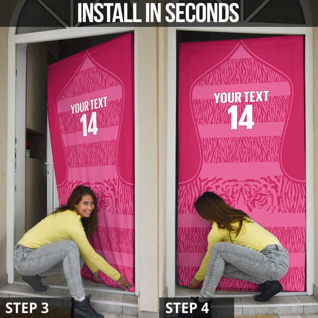 Custom India Football 2026 Door Cover Come On Blue Tigresses - Pink Version