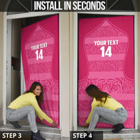 Custom India Football 2026 Door Cover Come On Blue Tigresses - Pink Version