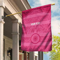 Custom India Football 2026 Garden Flag Come On Blue Tigresses - Pink Version